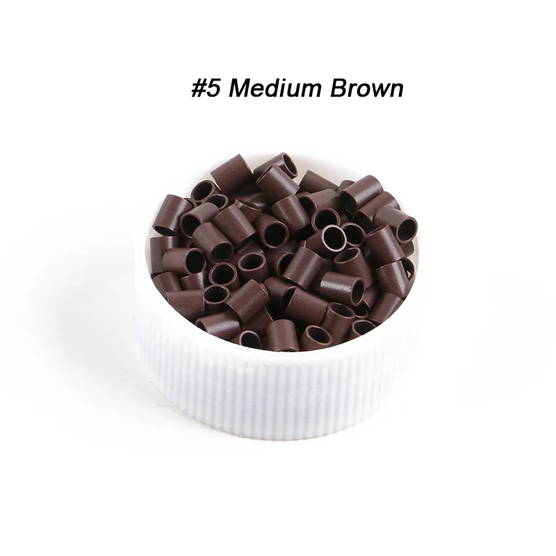 Human Hair Extensions Ring Beads Hair Extensions Tools 100pcs/bag 3.6 x 2.9 x 4.5mm Micro Links/Rings/Tubes/Beads Flat Edge Copper Micro Tubes For Hair Extensions 8 Colors Optional