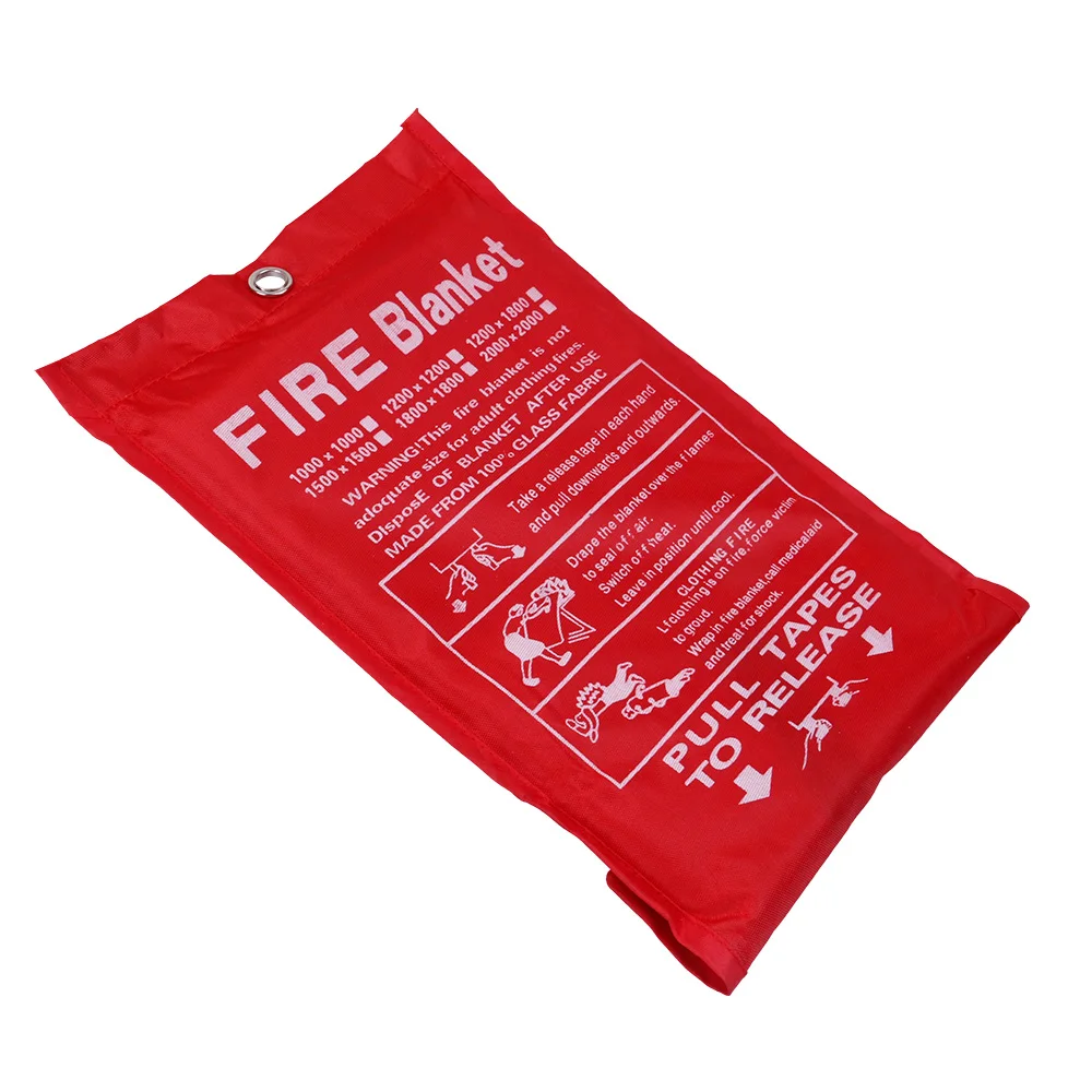 New Hot Sale 1M x 1M Sealed Fire Blanket Fiberglass Fire Flame Retardant Tent Boat Emergency Survival Fire Shelter Safety Cover