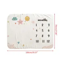 Baby Monthly Record Growth Milestone Blanket Cloud Star Patten Photography Props 2