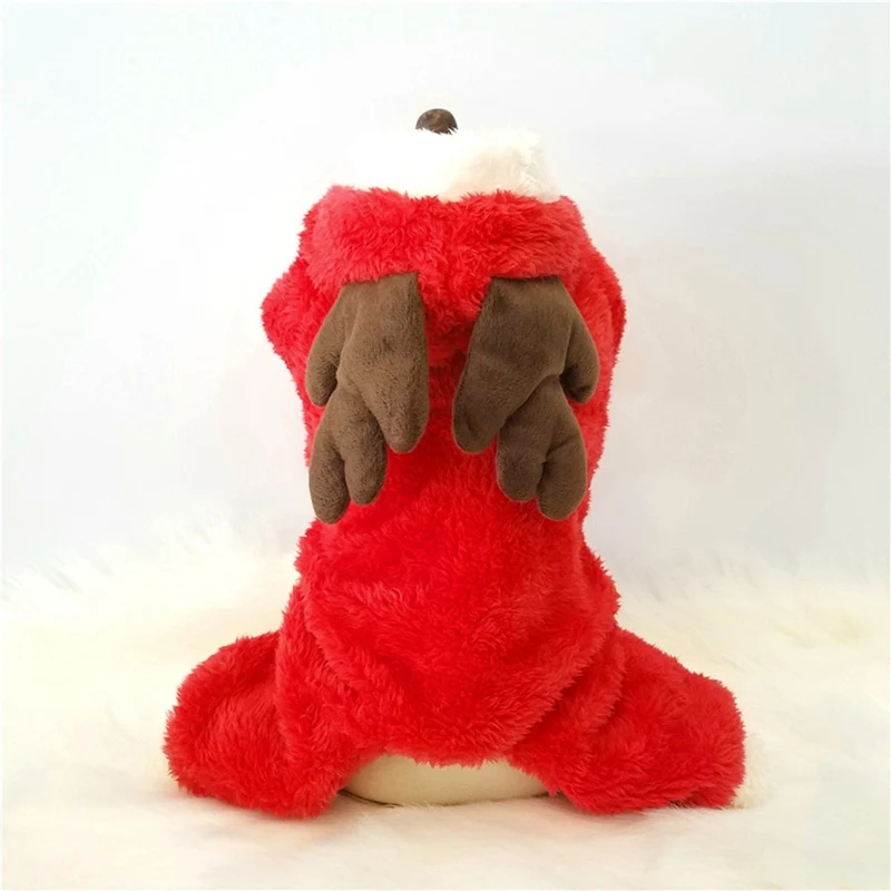 R Комбинезон с оленями для собак, Рождественский костюм Лося, одежда с капюшоном для собак, зимняя одежда для щенков, праздничная одежда, одежда для чихуахуа, пальто для йоркширов - Цвет: R