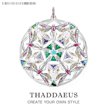 Pendant Amulet Kaleidoscope Dragonfly,2021 Spring New Elaborate Fine Jewelry 925 Sterling Silver Magic Garden Gift For  Women