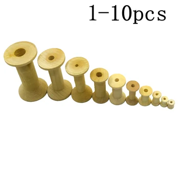 

1-20Pcs Vintage Style Empyty Wooden Bobbins Spools Reels Organizer For Sewing Ribbons Twine Wood Crafts Tools Thread Wire