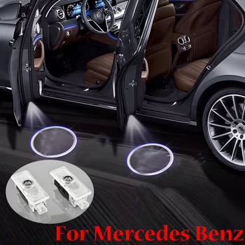 

For Mercedes Benz CLA CLS E Class C207 C218 A207 C117 AMG 2 Pieces Car Door Led Welcome Light Laser Projector Ghost Shadow Light