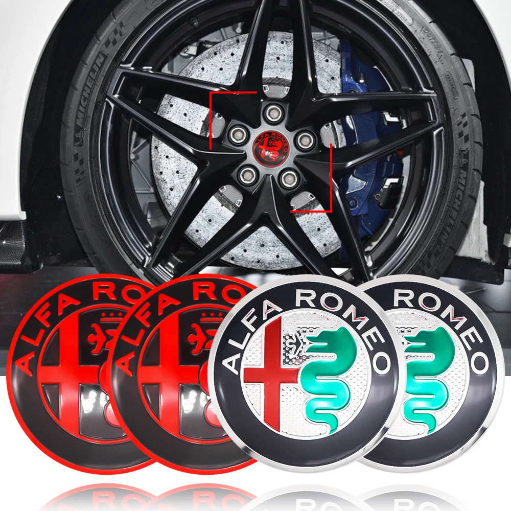 

4Pcs/set Car 56mm Car Wheel Center Hub Cap Stickers Decals Universal for Italy ALFA ROMEO 147 159 156 Car Accessories