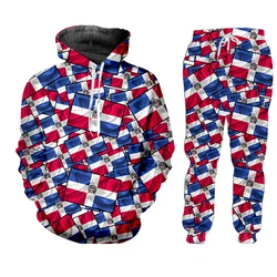 Survêtement surdimensionné avec drapeau National de la république démocratique pour homme, sweat Shirt et pantalon, tenue décontractée, vente en gros, livraison directe 
