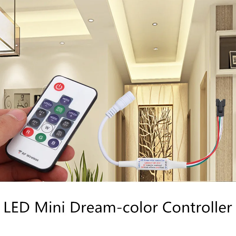 DC5-24V Mini 14 Keys RF Wireless Remote Controller For WS2811 WS2812B 5050 RGB LED Strip Light