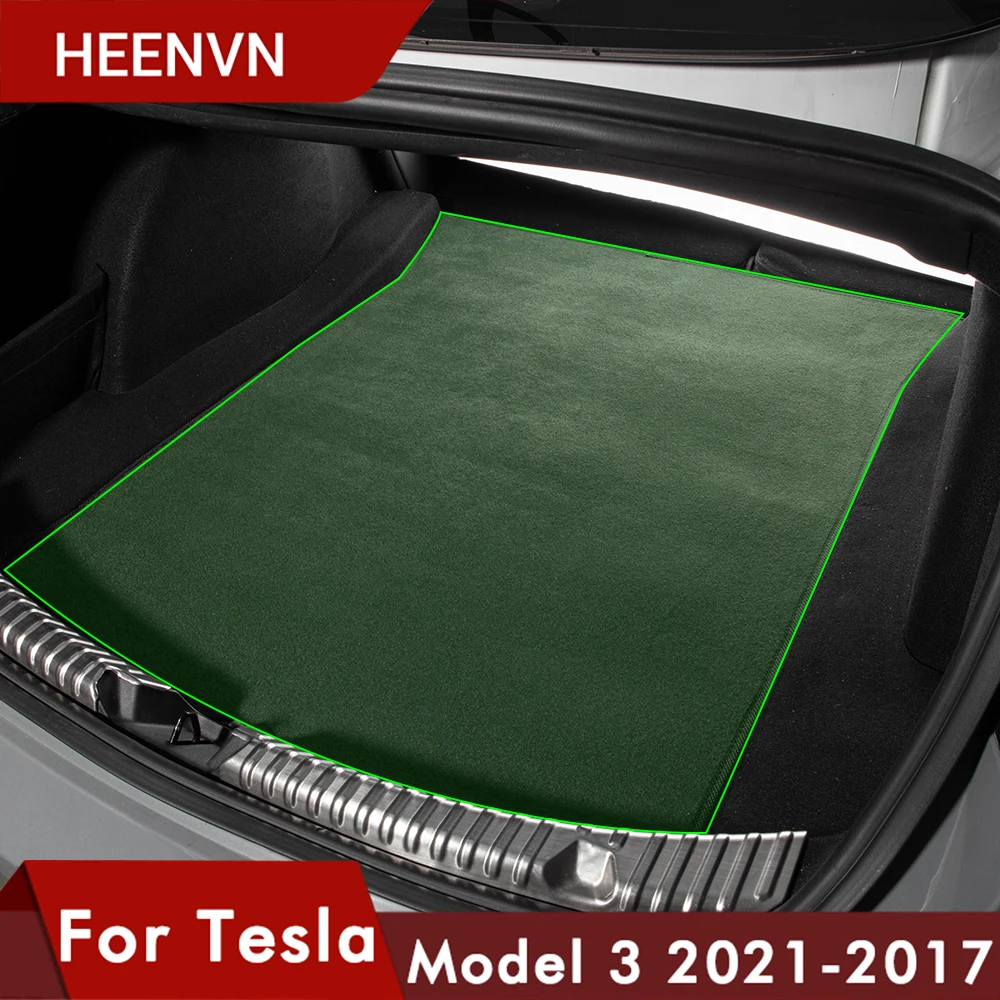 

Heenvn Model3 Car Trunk Mat For Tesla Model 3 2021 Accessories Rear Cargo Tray Trunk Protective Pads Model There Mats Interior