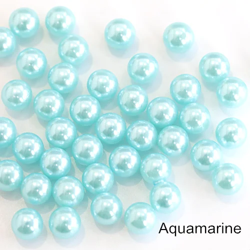 Aquamarine Много цветов ABS имитация стразы жемчуг Круглые клеевые бусины DIY свадебное платье подвески бусы ожерелье Изготовление ювелирных изделий B3841 - Цвет: Aquamarine