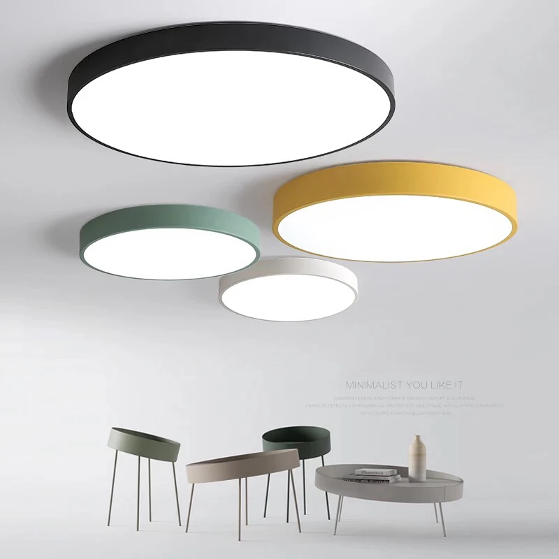 LED Ceiling Lights Modern Lamp Living Room Lighting Fixtures Bedroom Children room Nordic Round Kitchen lighting Remote Control