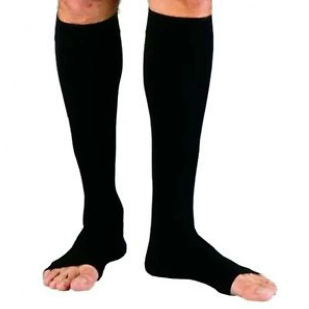 Black size S M Лидер продаж; Компрессионные гольфы на молнии; чулки до колена с открытым носком; привлекательный стиль - Цвет: Black size S M