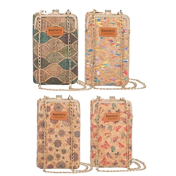 

Baellerry Ladies Wallet New Handbag Coin Purse Mobile Phone Bag Cork Wrist Purse Clutch Bag Shoulder Strap Bag