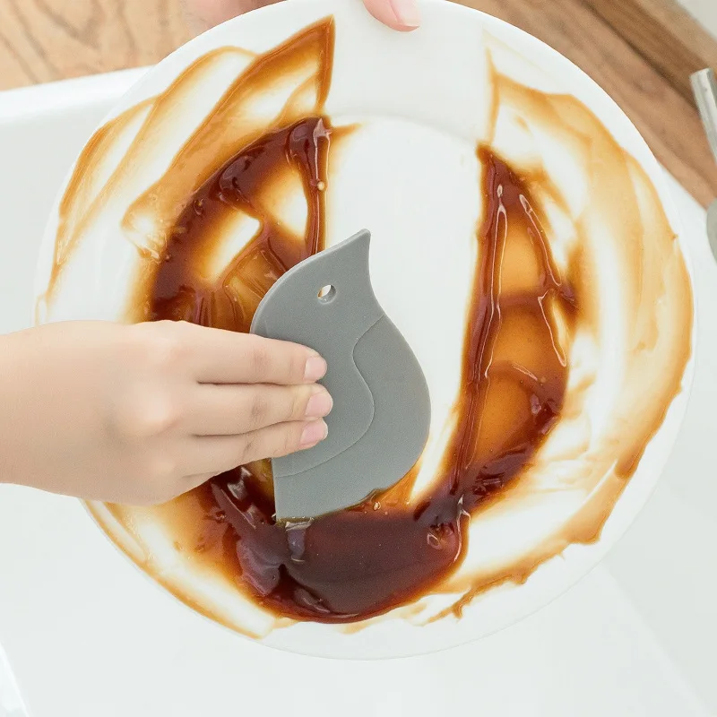 

Kitchen Household Cleaning Tool Penguin Shape Floring Squeegee Sink Gap Silicone Scraper Tableware Washing Brush Board Spatula