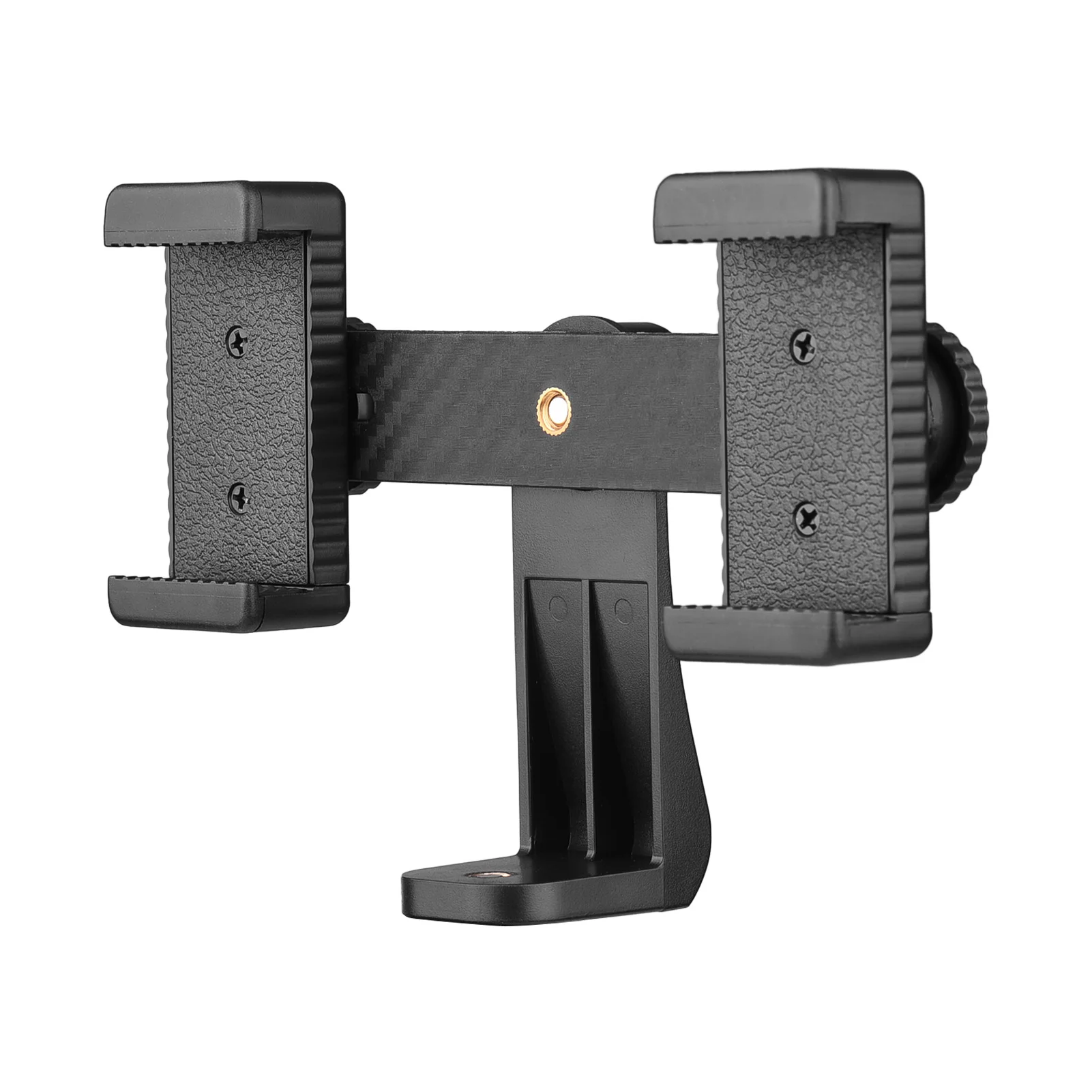 Double Phone Holder Tripod Mount Adapter Horizontal Vertical Shooting with  Mini Ball Head for Phone Selfie Video Live Streaming