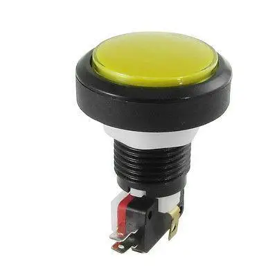 

12V DC LED Light Illuminated Yellow Round Momentary Push Button Switch 1 NO 1 NC