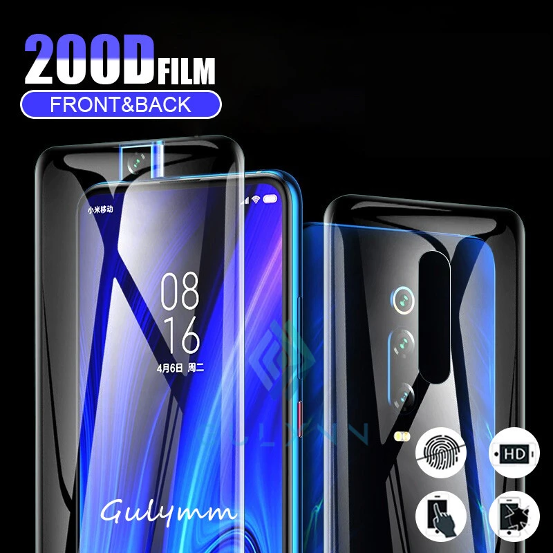 200D спереди и сзади полное покрытие гидрогель пленка для Xiaomi Redmi K20 4X Note 9 5 6 7 8 Pro