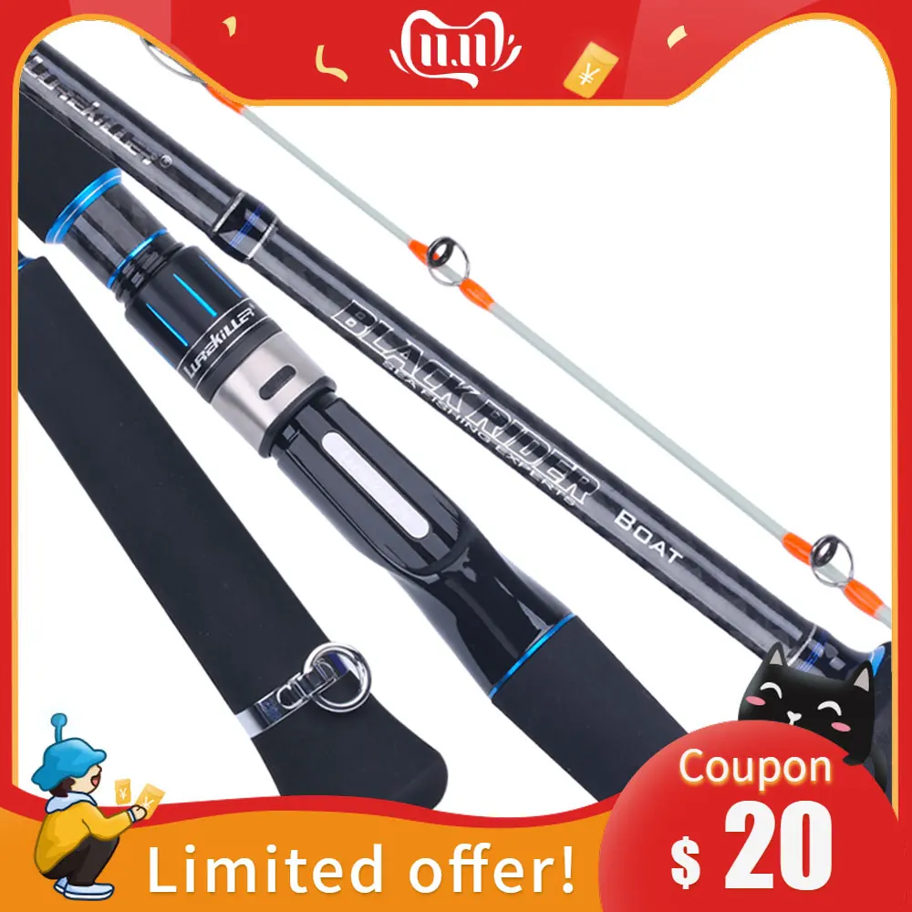 

Lurekiller Fishing Rod Japan Fuji Solid Glow Carbon Tip Boat Rod Ocean Rod 2.1m/2.4m Spinning/Casting Rod