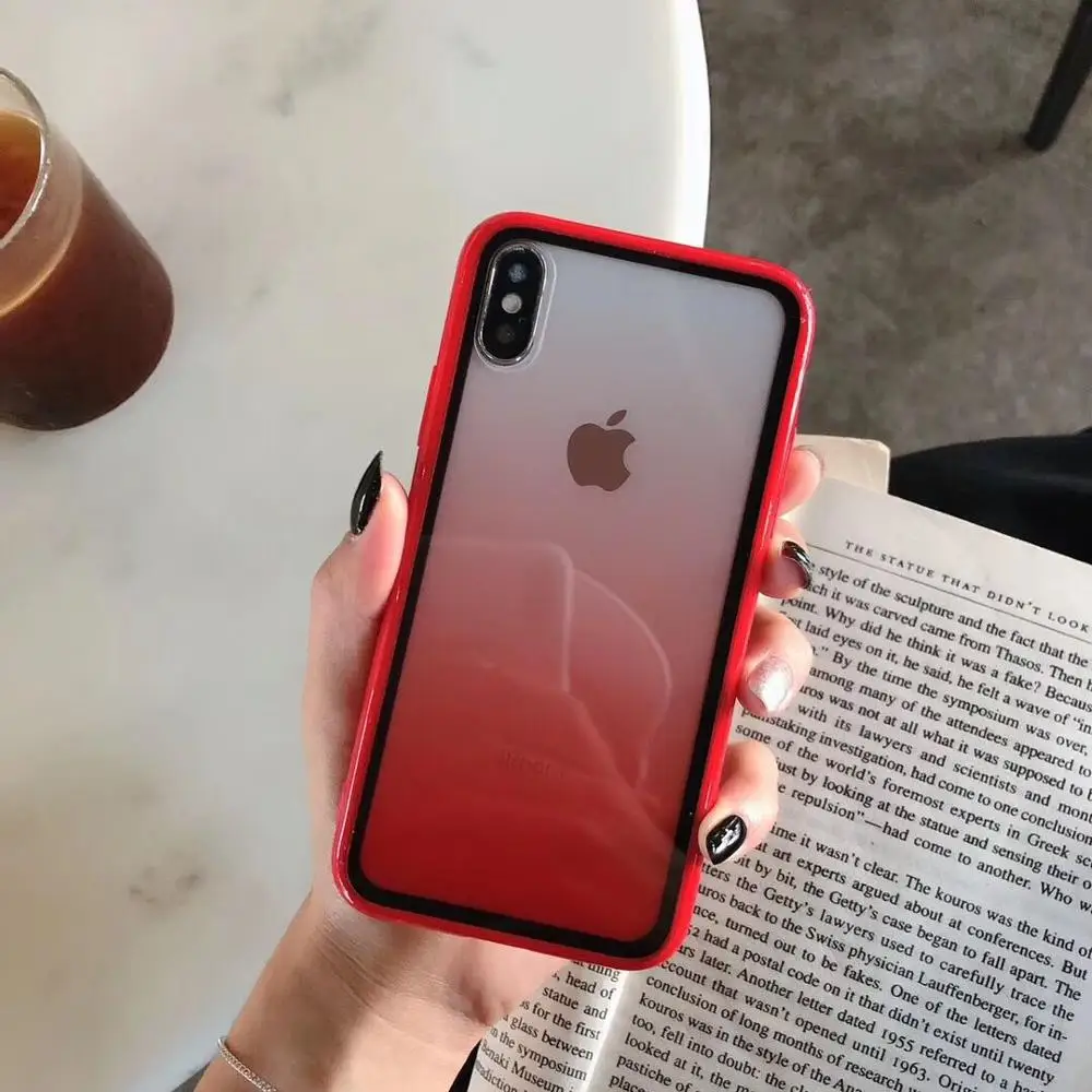 Роскошный прозрачный градиентный телефонный чехол для iPhone 11 Pro Max 8 7 6 6s Plus X XR XSMax цветная прозрачная мягкая задняя крышка Funda Capa