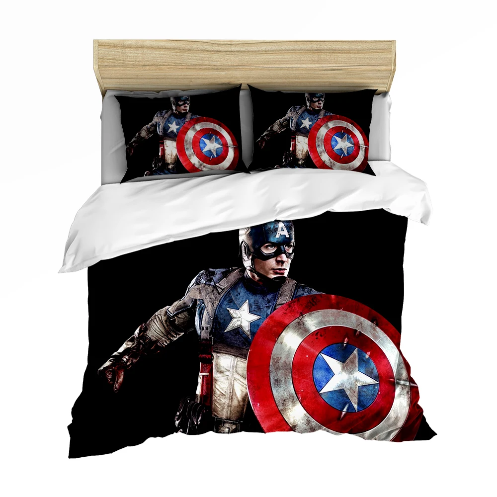 Комплект постельного белья с 3D Веном, Мстители Marvel, Железный человек, вспышка, двойное одеяло, королева, король, комплекты постельного белья, постельное белье - Цвет: Captain America