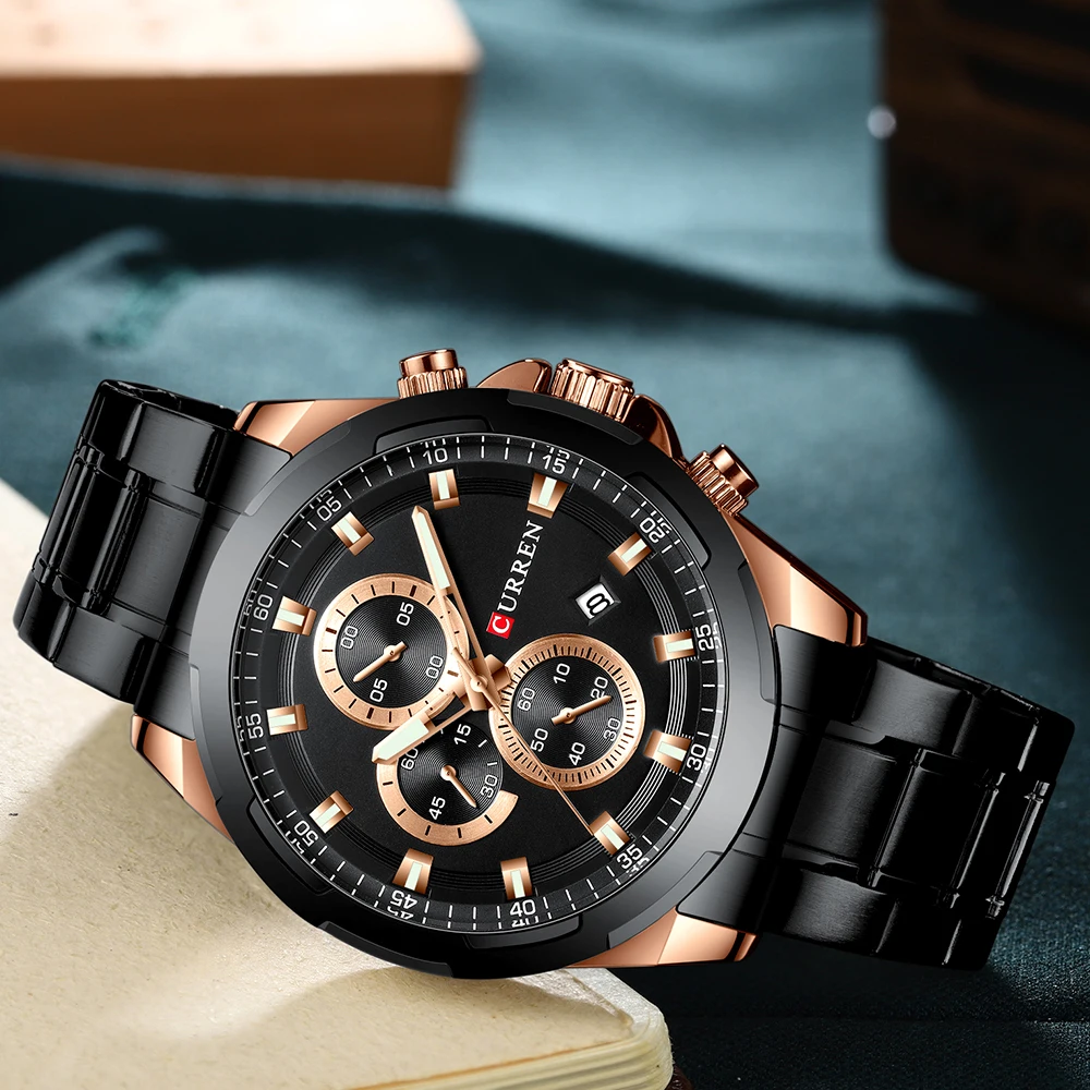 Новинка CURREN Мужские часы Топ бренд класса люкс военные стальные спортивные наручные часы для мужчин водонепроницаемые мужские часы Relojes