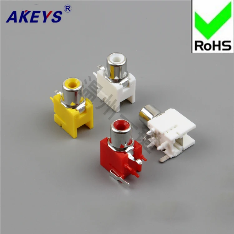 11 шт. AV концентрическая розетка 2-футовая RCA одно отверстие PCB сварочная аудио и