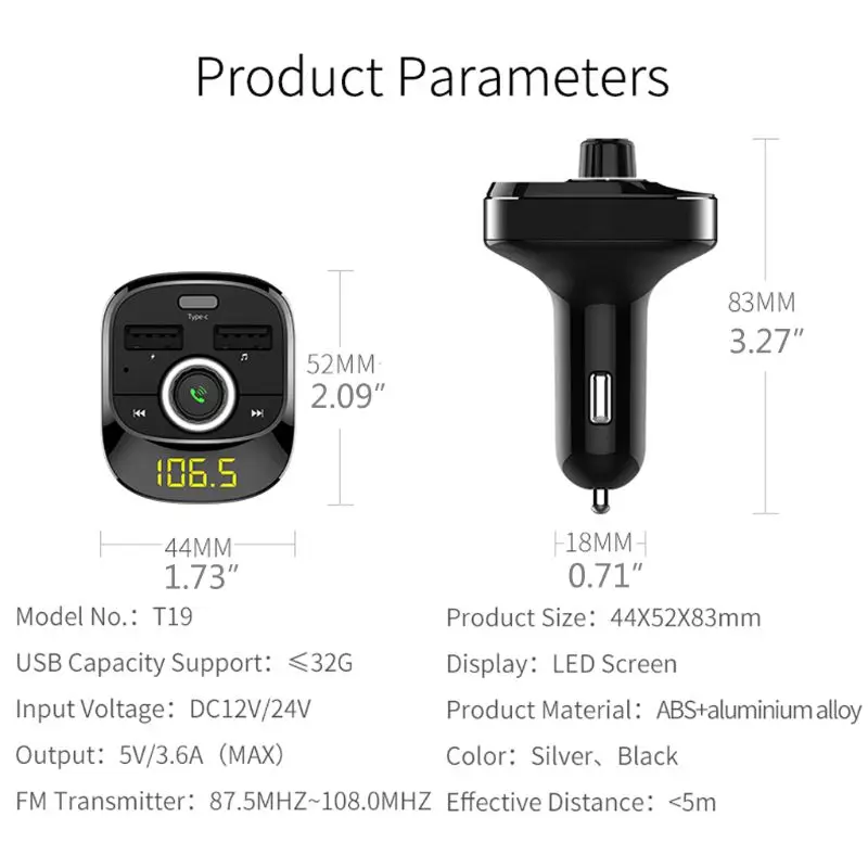 Автомобильный Bluetooth fm-передатчик Aux модулятор аудио mp3-плеер авто аксессуары