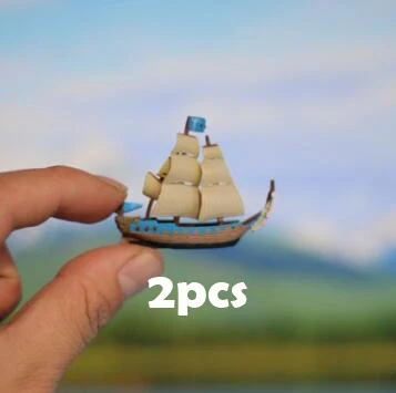 Миниатюрная модель 1: 700 средневековая Парусная модель песочный стол Ландшафтные украшения материалы - Цвет: Blue 2