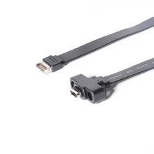 USB 3.1 Type E Male to Type C Female Motherboard Expansion flat Cable With Mounting screw hole USB-C type-c to type-e