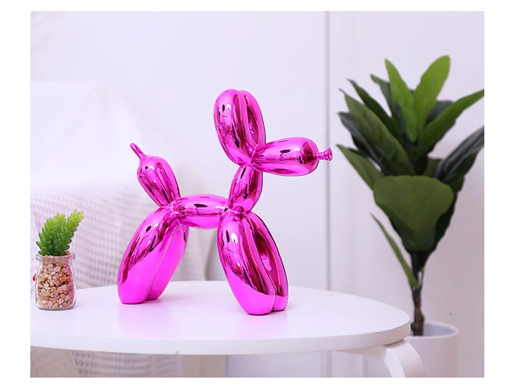 Jeff Koons блестящие воздушные шары статуя собаки моделирование собаки Животное Искусство Скульптура Смолы ремесленника украшения дома аксессуары