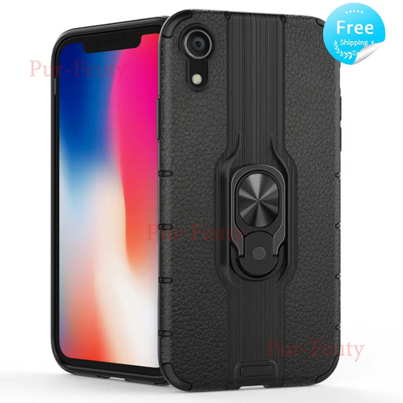 Чехол на Apple iphone XR роскошный Броня мягкий ударопрочный силиконовый бампер магнитное кольцо Броня чехол для iphone XR iphone xr