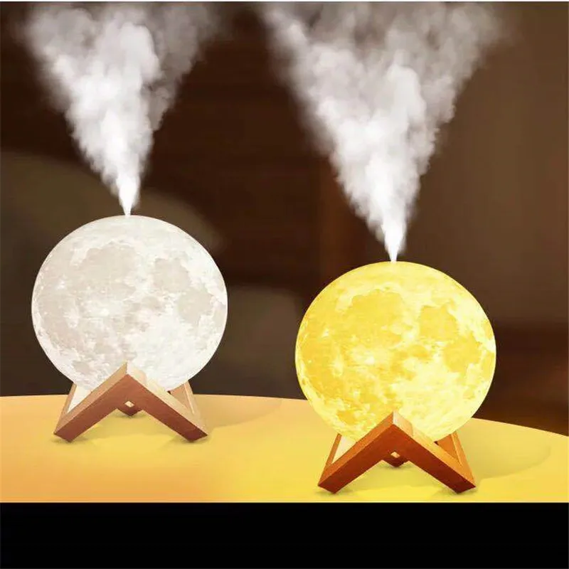 

880MLUSB New Air Humidifier 3D Moon Lamp light Aroma Essential Oil USB Ultrasonic Humidificador Night Cool Mist Purifier