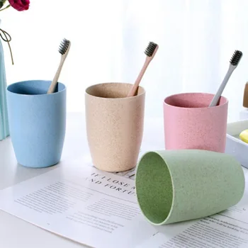 

Wheat Straw Gargle Cup Tooth Cup Household Lovers Toothbrush Cup Thickening Plastic Glass Originality Gift Cup Z