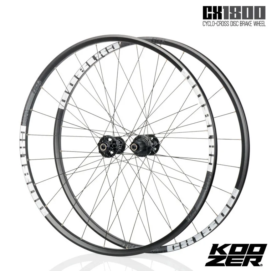 KOOZER CX1800 Road Bike 700C Wheelset Disc Brake Sealed Bearing Bicycle Wheels QR Thru-axis Ultralight Alloy Rim 24H 11Speed