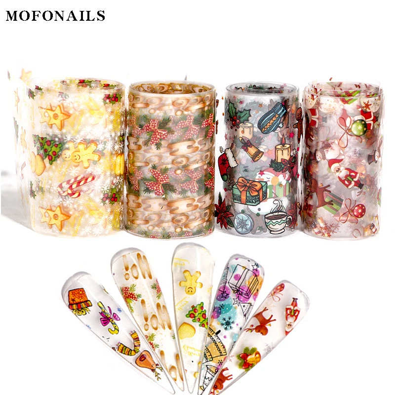 

10 Rolls/Kit 4x100cm Starry Nail Foil Sticker Halloween Christmas Nail Transfer Sticker Holographic Nail Sticker Wrap Decoration