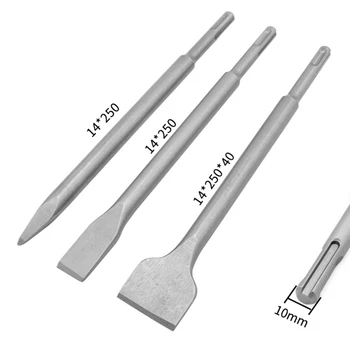 

Electric Hammer Chisel Round Handle Pointed Flat Chisel Round Handle Pits Slots Set Impact Drill Concrete Wall Excavation