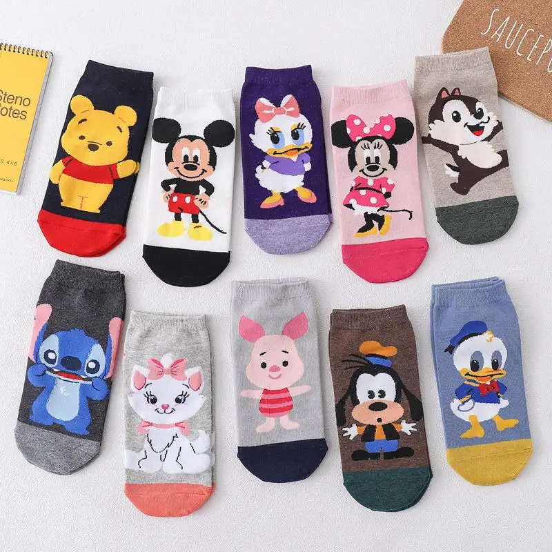 

Cartoon kawaii Ankle Socks Mouse Duck Pig Bear Short Socks Women pink Colored Cute Cotton Girls Funny Socks Low Breathable 35-40