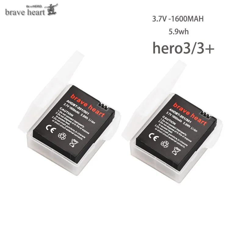 4x bateria batterie Go Pro hero 3 3+ hero 3 батареи для Gopro hero 3 Black Edition Белый Серебряный выпуск HD камеры аксессуары - Цвет: 2battery