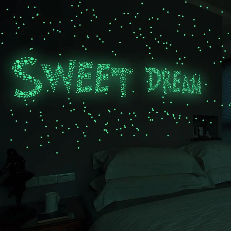 Pegatinas de pared 3D de estrellas luminosas que brillan en la oscuridad,  Luna para el hogar, decoración de pared para habitación de niños, pegatinas  fluorescentes - AliExpress