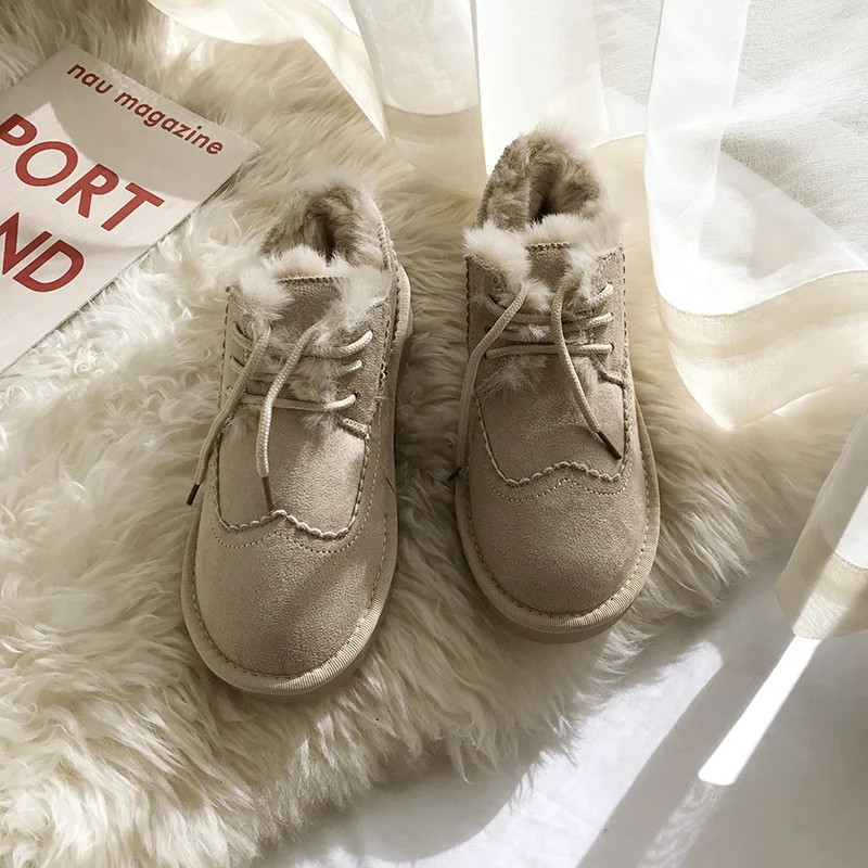 Ceny Śnieg buty damskie buty z futerkiem zimowe ciepłe buty na niskim obcasie kostki Botas antypoślizgowe damskie trampki Zapatos Mujer
