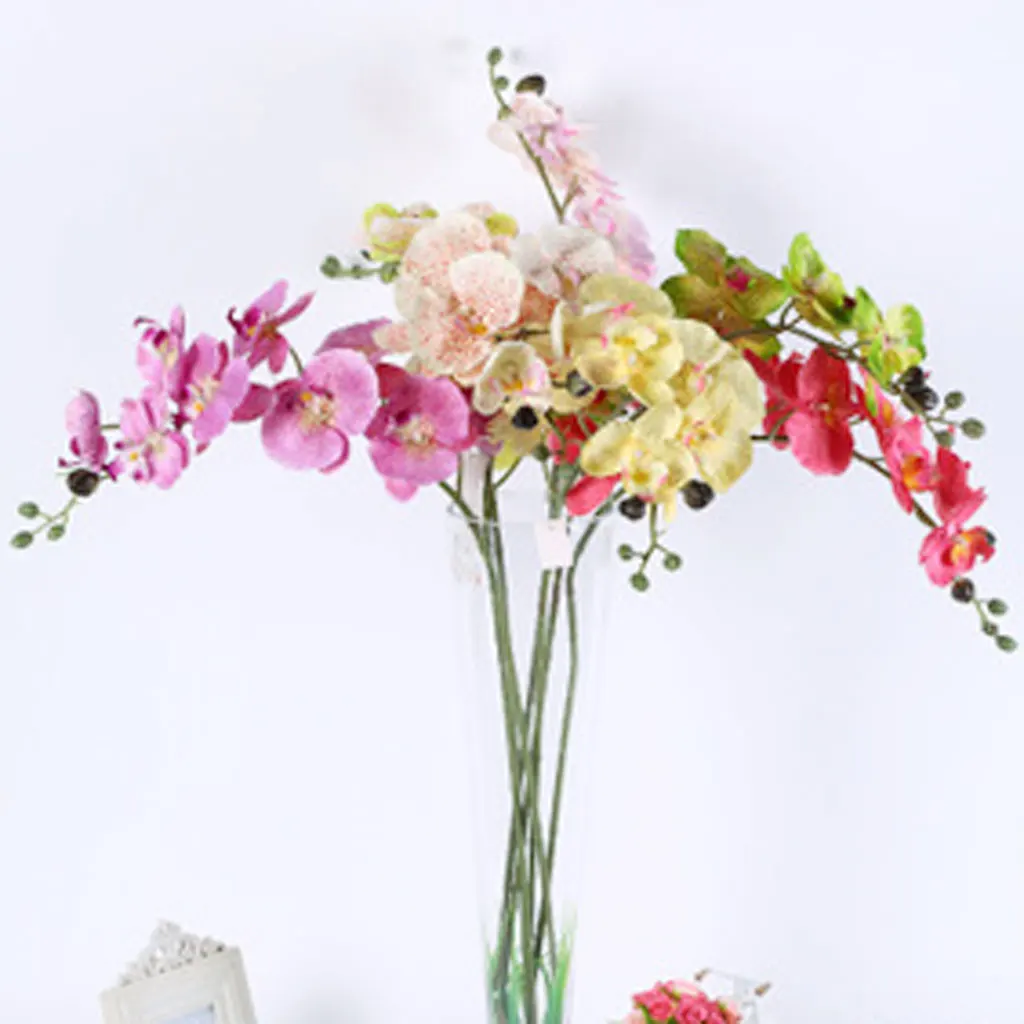 Artificial 7 Heads  Orchid Phalaenopsis Real Touch Flower Flower Decor 5 Colors