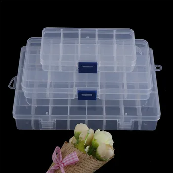 

10/15/24 Slot Plastic Square Shaped Household Storage Box Case Home Organizer Earring Jewelry Eco-Friendly Container