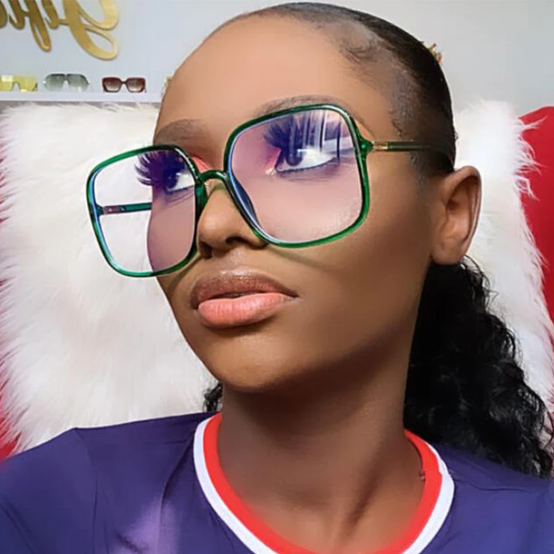 Fashion Glasses For Nearsighted Anti Blue Light Square Oversized Glasses Women Myopia Computer Eyeglasses Bril 0 -1 -2.25 -3 -6 2