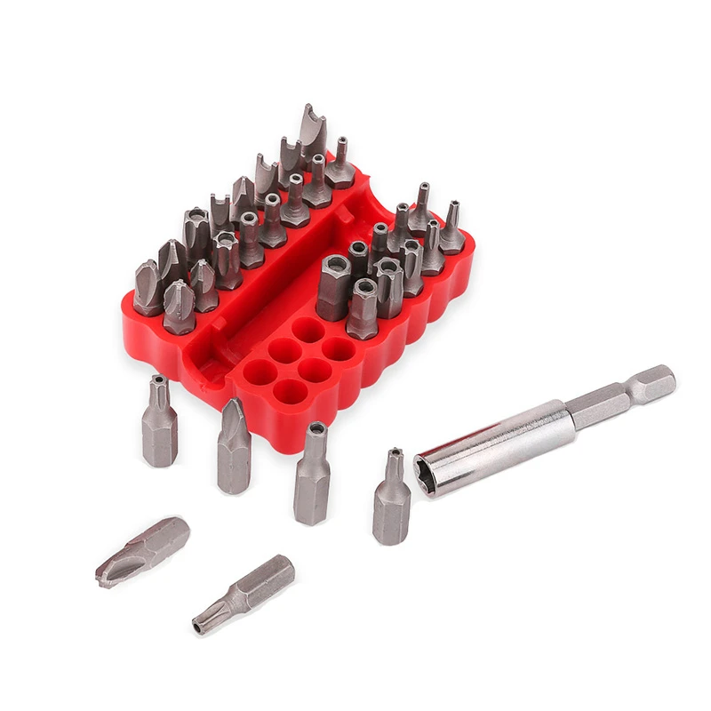 33pcs 보안 변조 방지 비트 스패너 트라이 윙 Torx Hex 스타 스패너 스크류 드라이브 마그네틱 비트 홀더 스크류 드라이버 비트