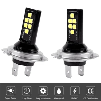 

2PCS/Set H7 LED Headlight Lamp Car Accessories Fog Lights LED Bulb Auto car Styling Power 12W 6000K 1200LM
