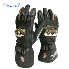 Водонепроницаемые теплые перчатки с 3 уровнями температуры, теплые рукавицы, зимние теплые перчатки для рук, мотоциклетные лыжные перчатки с защитой от падения, перчатки с сенсорным экраном