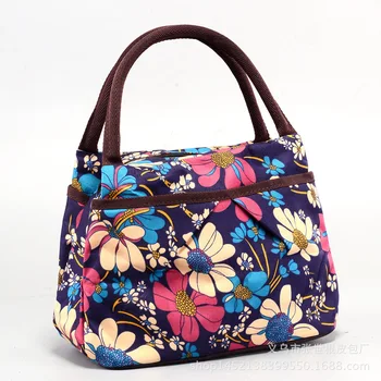 

Women's Bag Canvas Handbag Thickened Waterproof Lunch Bag Mummy Small Cloth Bag Oxford Cloth Hand Bag Mother Bag Lunch Bag
