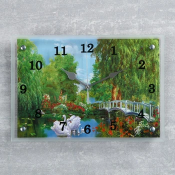 

Wall Clock rectangular "swans", 25x35 cm