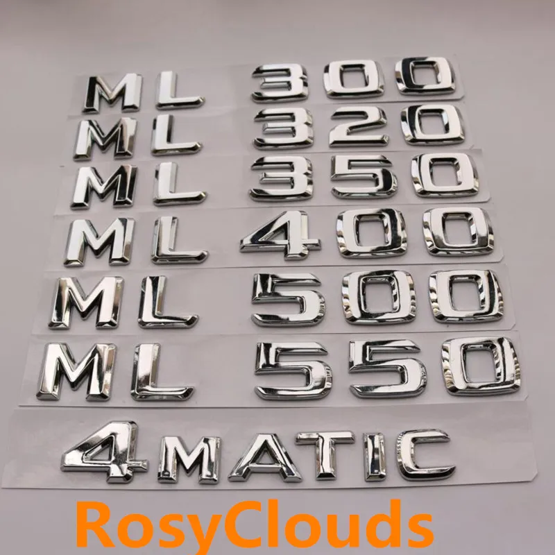 Металлическая хромированная наклейка для Mercedes ML55 ML63 ML250 ML300 AMG ML350 ML430 ML500|Наклейки