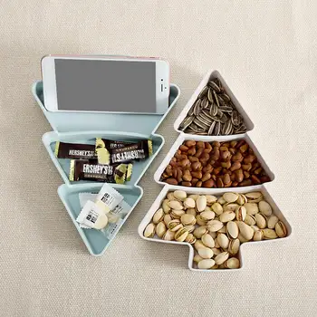 

2019 Hot Tableware Creative Fruit Plate Christmas Tree Shape Dried Fruit Storage Plate Nuts Fruits Snack Plate Dishes