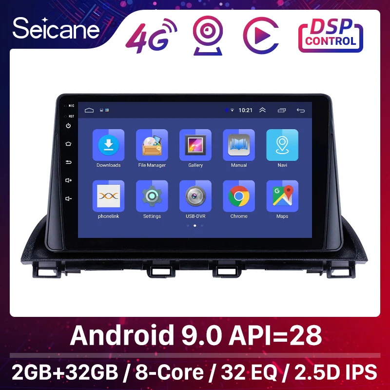 Автомагнитола Seicane 2DIN Android 9 0 мультимедийный видеоплеер с GPS для Mazda 3 Axela 2013 2018