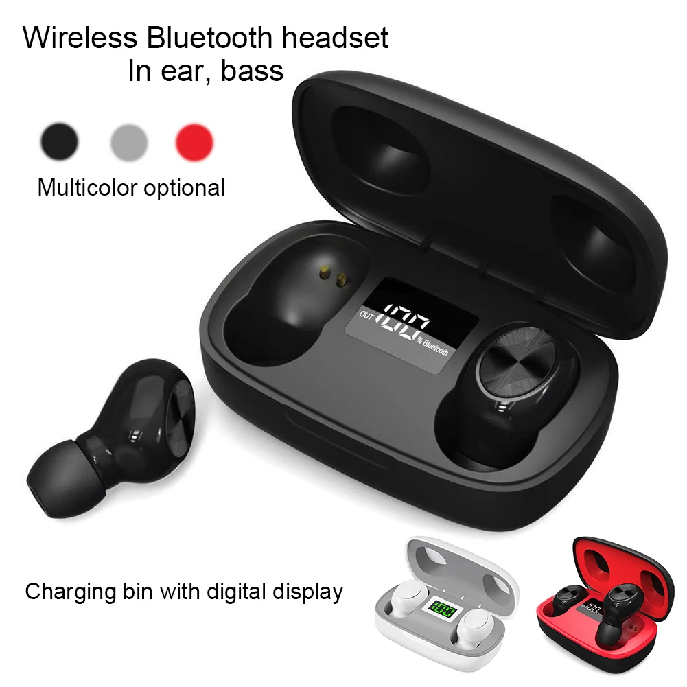 Водонепроницаемый светодиодный Bluetooth наушники True TWS V5.0 Беспроводные наушники с микрофоном для iPhone huawei samsung гарнитуры